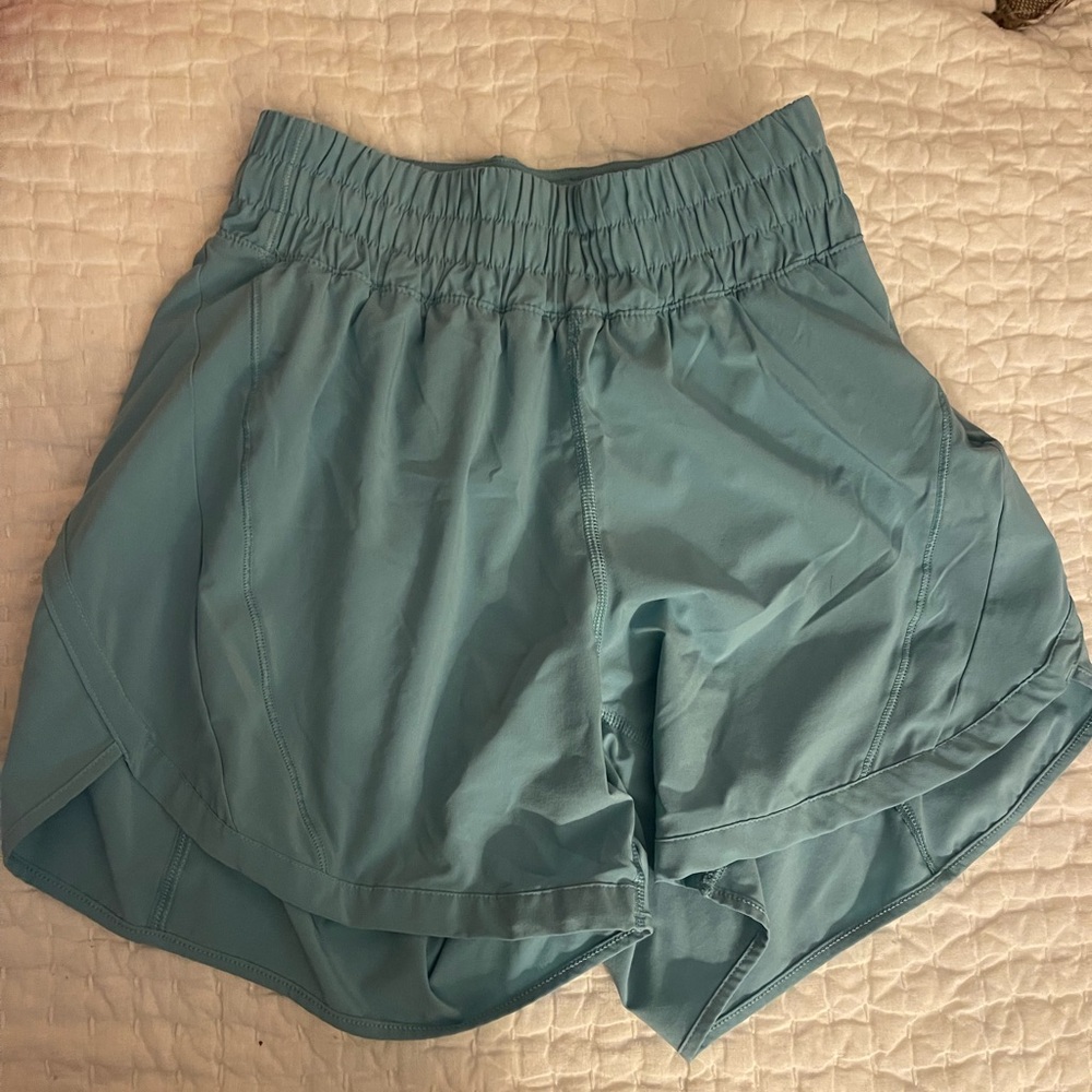 Women's Lululemon Track That 5” Teal Athletic Shorts